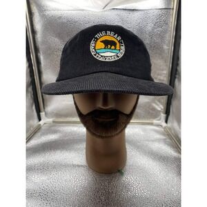 Vintage The‎ Bear Grand Traverse Resort Men OS Black Corduroy Strapback Hat SCI
